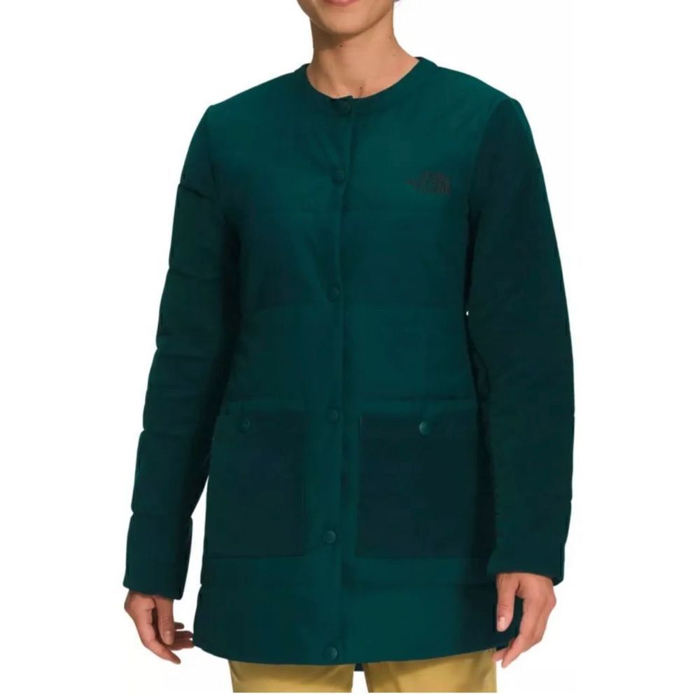 The North Face Women’s Harway Collarless Midi Jacket PONDEROSA GREEN Sz L NWT